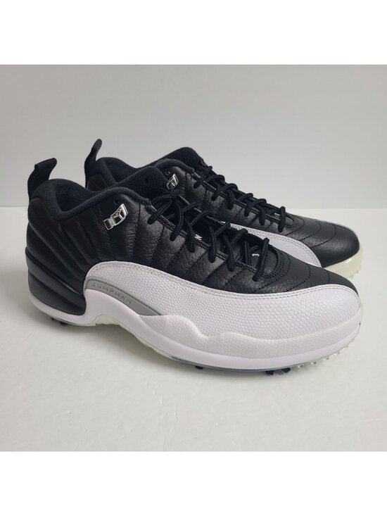 NEW Nike Air Jordan 12 Low Playoffs Golf Shoes DH4120-010 Size 9 White Black #1 main image 6